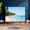 Palm Tree Coast Wall Art Canvas Print – Framed Island Getaway with Crystal Blue Water Scenic Artwork for Home, Office by MyGreatCanvas | Canvas Wall Art Prints | Photo Prints & Wall Decor