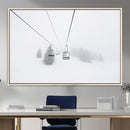 Ski Lift Wall Art Canvas Print – Snowy Alpine Landscape