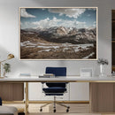 Mountain Landscape Wall Art Canvas Print – Framed Snowy
