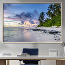 Tropical Beach Wall Art Canvas Print – Framed Sunset Glow
