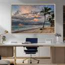 Tropical Storm Wall Art Canvas Print – Framed Moody Beach