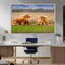 Texas Longhorn Pair Wall Art Canvas Print – Peaceful Rustic by MyGreatCanvas | Canvas Wall Art Prints | Photo Prints & Wall Decor