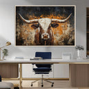Abstract Longhorn Bull Wall Art Canvas Print – Vintage by MyGreatCanvas | Canvas Wall Art Prints | Photo Prints & Wall Decor
