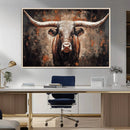 Rustic Longhorn Bull Wall Art Canvas Print – Vintage Western by MyGreatCanvas | Canvas Wall Art Prints | Photo Prints & Wall Decor
