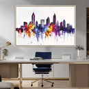 Atlanta Skyline Wall Art Canvas Print – Framed Colorful