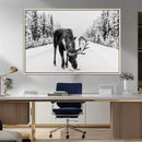 Moose Wall Art Canvas Print – Winter Snowy Forest Antlers by MyGreatCanvas | Canvas Wall Art Prints | Photo Prints & Wall Decor