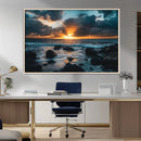 Ocean Sunset Wall Art Canvas Print – Rocky Shore Waves by MyGreatCanvas | Canvas Wall Art Prints | Photo Prints & Wall Decor