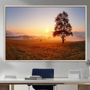 Golden Sunrise Landscape Canvas Wall Art – Framed Misty by MyGreatCanvas | Canvas Wall Art Prints | Photo Prints & Wall Decor