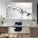 Black White Surfers Wall Art Canvas Print – Riding Gentle by MyGreatCanvas | Canvas Wall Art Prints | Photo Prints & Wall Decor
