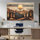 Wooden Mountain Layers Art – Rustic Pine Tree Landscape by MyGreatCanvas | Canvas Wall Art Prints | Photo Prints & Wall Decor
