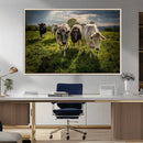 Grazing Cattle Herd Pasture Green Field Livestock Natural by MyGreatCanvas | Canvas Wall Art Prints | Photo Prints & Wall Decor