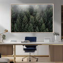 Dense Evergreen Forest Misty Morning Fog Pine Trees Woodland by MyGreatCanvas | Canvas Wall Art Prints | Photo Prints & Wall Decor