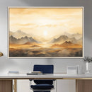 Sepia Color Abstract Mountain Wall Art Canvas Print
