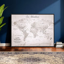 Customize Large Push Pin World Map Wall Art Canvas Print –