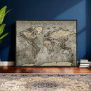 Personalized World Map Wall Art Canvas Print – Custom Push