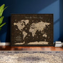 Customize Push Pin World Map Wall Art Canvas Print –