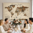 Large Custom World Map Canvas – Custom Framed Push Pin