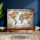 Personalized Vintage Map Wall Art Canvas Print – Custom Push