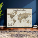 Push Pin World Map Canvas Print – Travel Tracker Wall Art