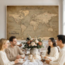 Personalized World Map Wall Art – Custom Framed Push Pin