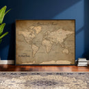Personalized World Map Wall Art – Custom Framed Push Pin