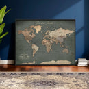 Personalized World Map Wall Art – Custom Framed Push Pin by MyGreatCanvas | Canvas Wall Art Prints | Photo Prints & Wall Decor