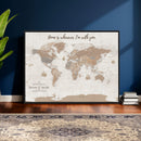 Personalized World Map Wall Art Canvas Print – Customizable