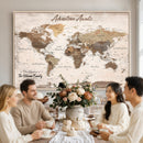 Custom Push Pin World Map Wall Art Canvas Print –
