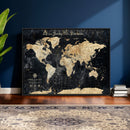 Custom Push Pin World Map Print – Personalized Canvas Wall