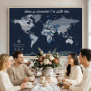 Framed Personalized World Map Custom Travel Memory Gift