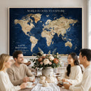 Custom Push Pin World Map Personalized Travel Tracker Canvas