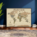Custom Push Pin World Map Print – Personalized Canvas Wall