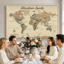 Custom Push Pin World Map Print – Personalized Canvas Wall