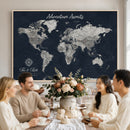 Personalized World Map Canvas – Custom Framed Push Pin