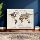 Personalized Travel Tracker Map with Pins Framed Large for by MyGreatCanvas | Canvas Wall Art Prints | Photo Prints & Wall Decor