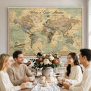 Personalized World Map Canvas – Custom Framed Push Pin