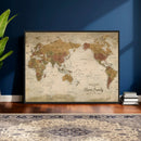 Personalized World Map Canvas Print – Framed Push Pin Travel