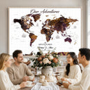 Personalized Vintage World Map Canvas – Custom Framed Push