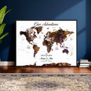Personalized Vintage World Map Canvas – Custom Framed Push