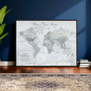 Personalized Antique World Map Canvas Print – Custom Push