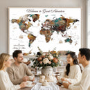 Customizable Framed World Map Canvas Print – Personalized