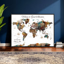 Customizable Framed World Map Canvas Print – Personalized