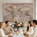 Custom Push Pin World Map Wall Art Canvas Print –
