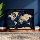 Personalized Antique World Map Canvas Print – Custom Push