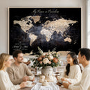 Personalize World Map Push Pin Wall Canvas Print –