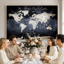 Custom Push Pin World Map Wall Canvas Print – Personalized