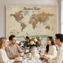 Push Pin Customize World Map Wall Canvas Print –