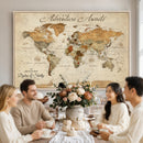 Custom Push Pin World Map Wall Canvas Print
