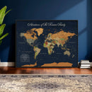Custom Push Pin World Map Wall Art Canvas Print – Personalized Travel Tracker with Pins Framed Large for Home and Office Decor by MyGreatCanvas | Canvas Wall Art Prints | Photo Prints & Wall Decor