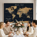 Personalized Family Travel Map Canvas – Custom Framed Push